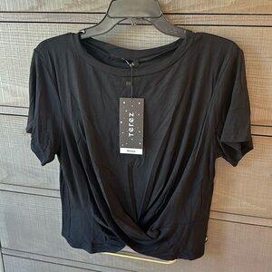 Terez Black Twist Front Short Sleeve- NWT